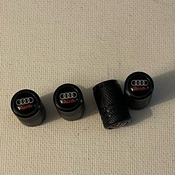 Audi valve Stem caps in Black set of 4 NWT - Picture 1 of 4